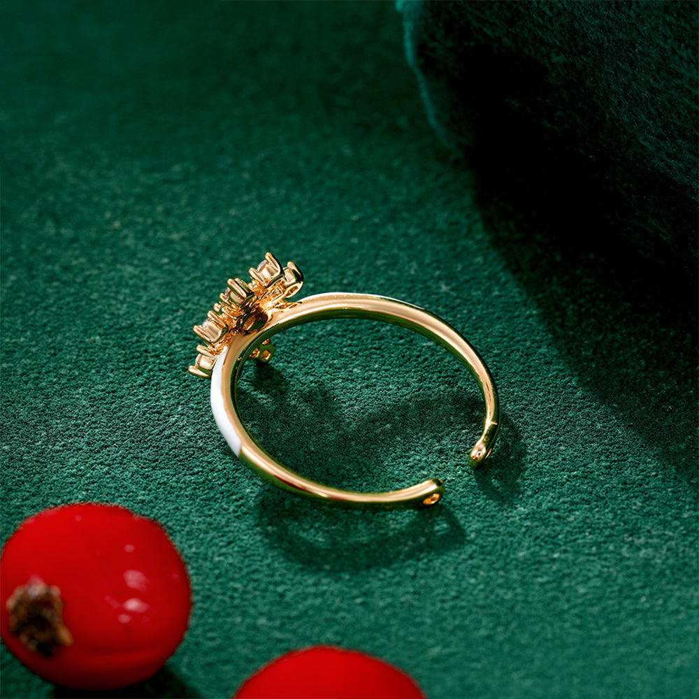 Pozlacený Slitinový Prsten s Bílým Emporia® Křišťálem a se Smaltem