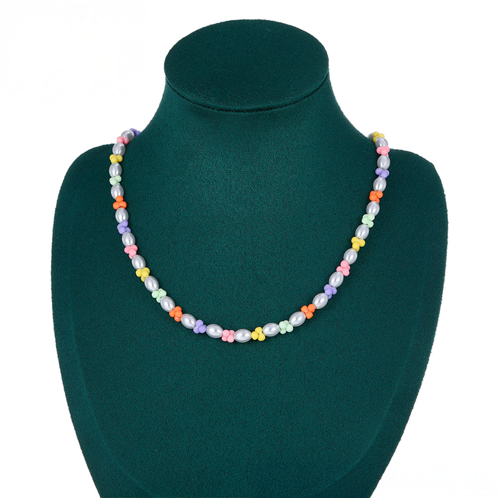 Pozlacený Slitinový Náhrdelník se Skleněná Perla