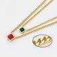 Pozlacený Slitinový Náhrdelník s Červeným Emporia® Křišťálem a se Zeleným Emporia® Křišťálem
