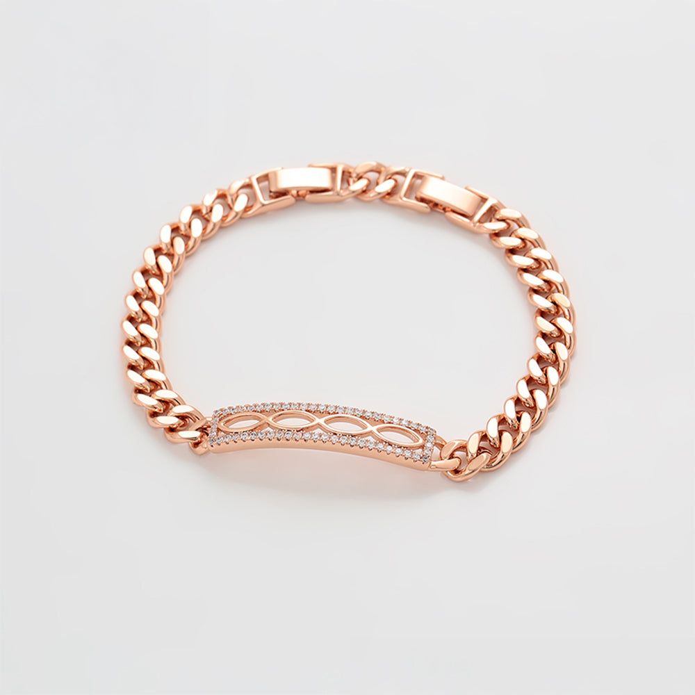 Pozlacený Slitinový Náramek s Bílým Emporia® Křišťálem