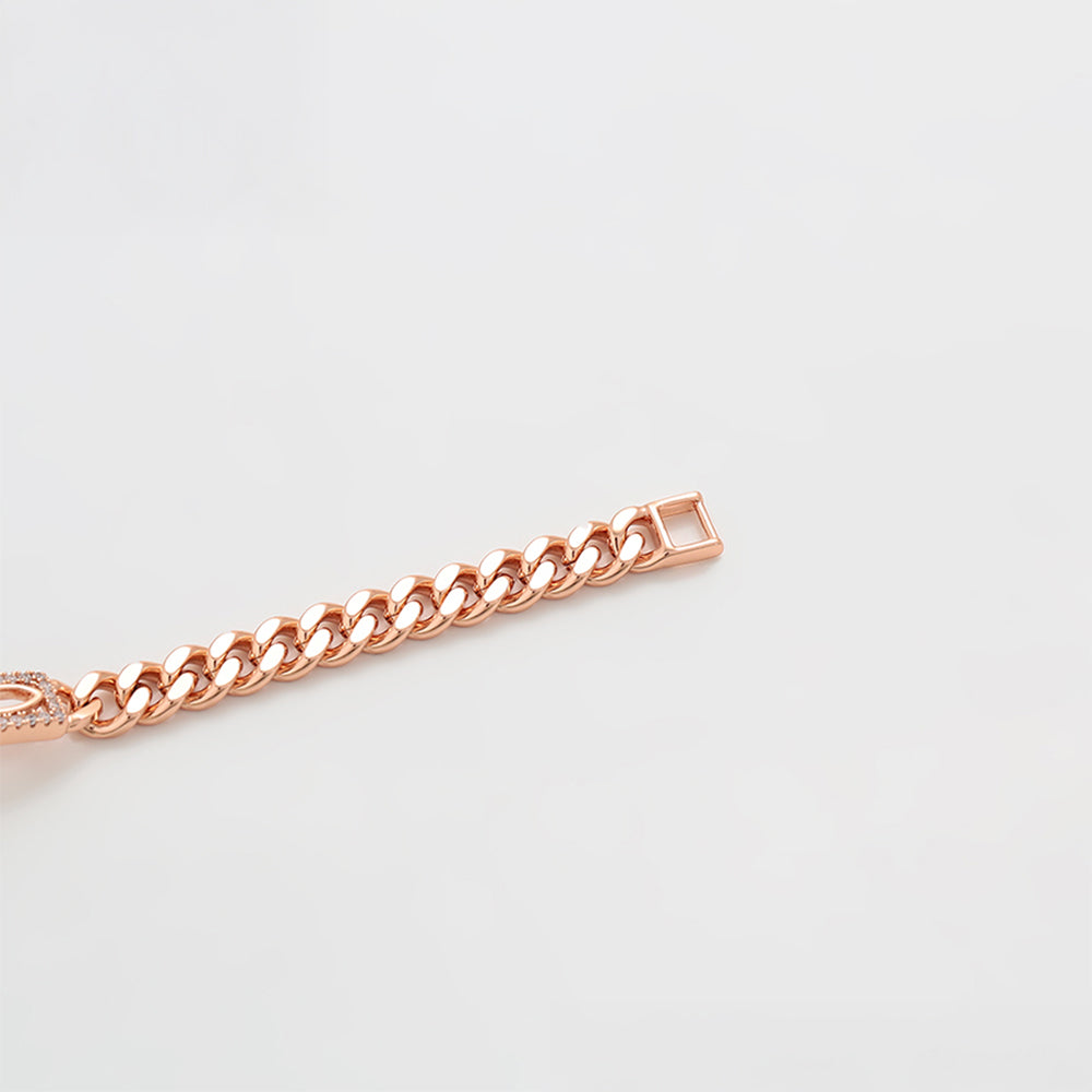 Pozlacený Slitinový Náramek s Bílým Emporia® Křišťálem 6 