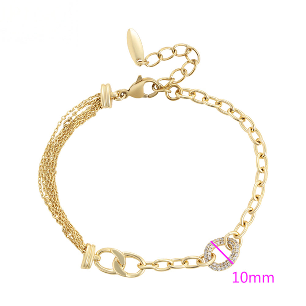 Pozlacený Slitinový Náramek s Bílým Emporia® Křišťálem 2 