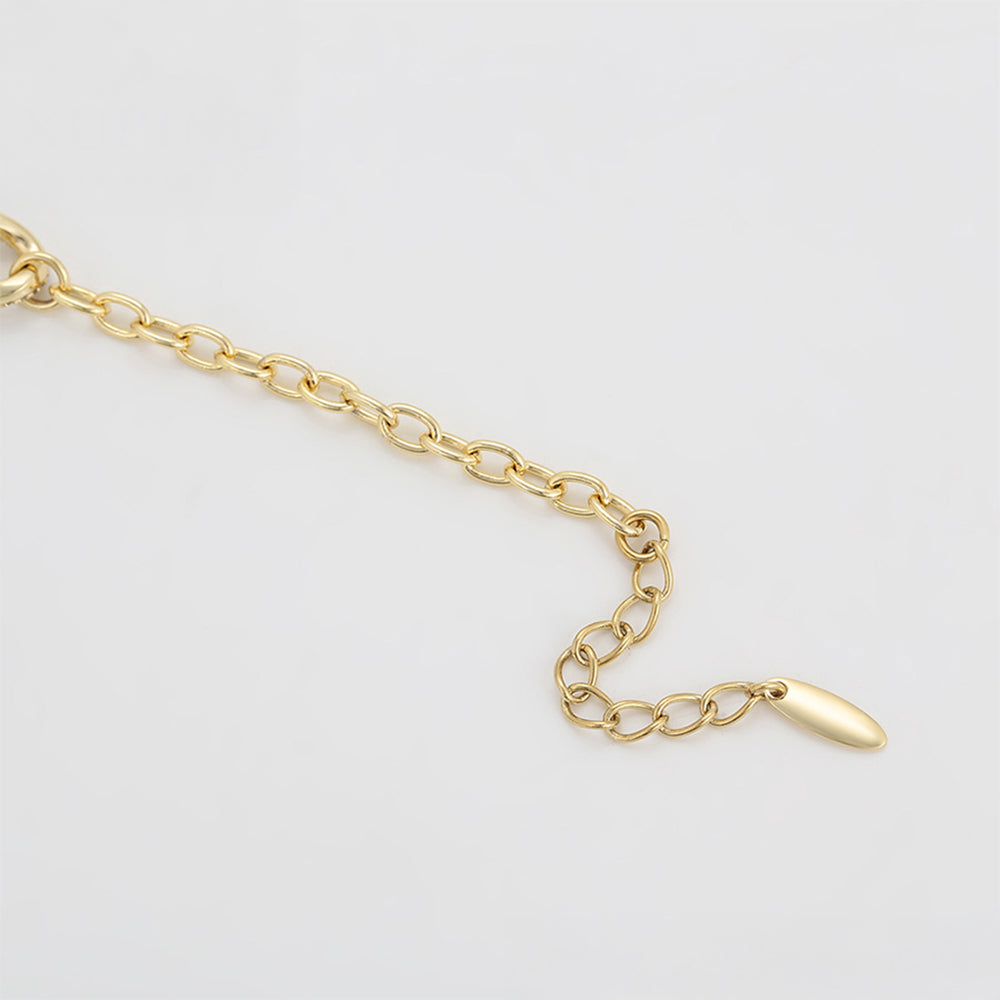 Pozlacený Slitinový Náramek s Bílým Emporia® Křišťálem 3 