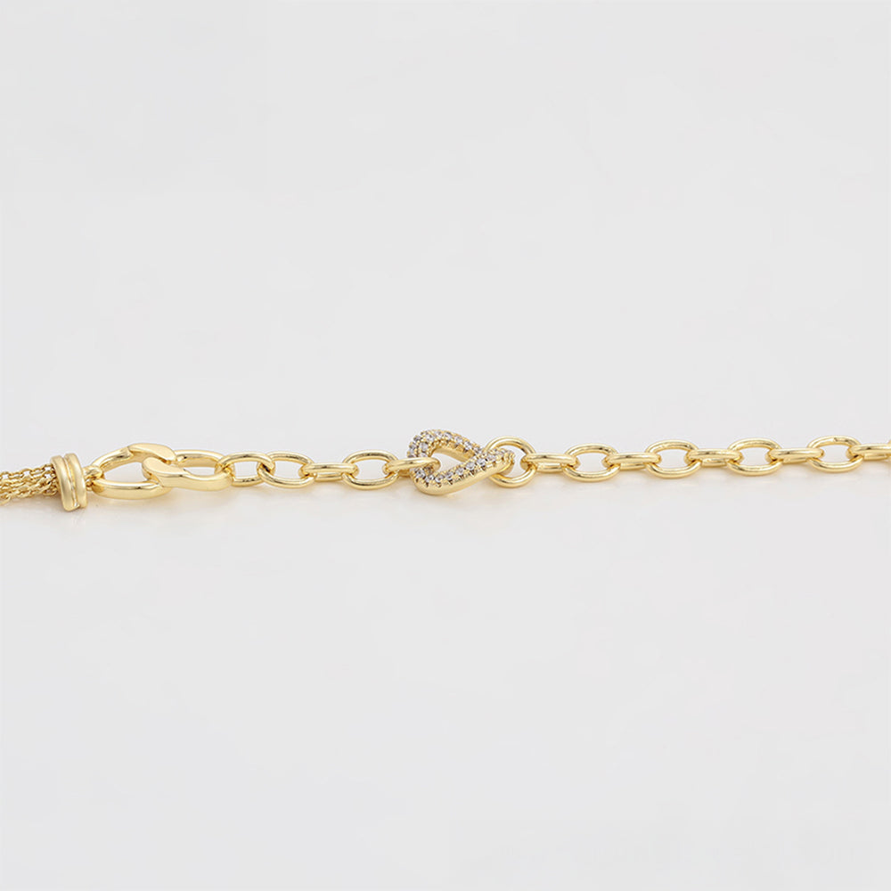 Pozlacený Slitinový Náramek s Bílým Emporia® Křišťálem 4 