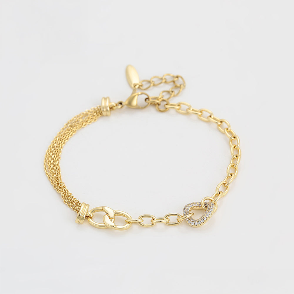 Pozlacený Slitinový Náramek s Bílým Emporia® Křišťálem 5 