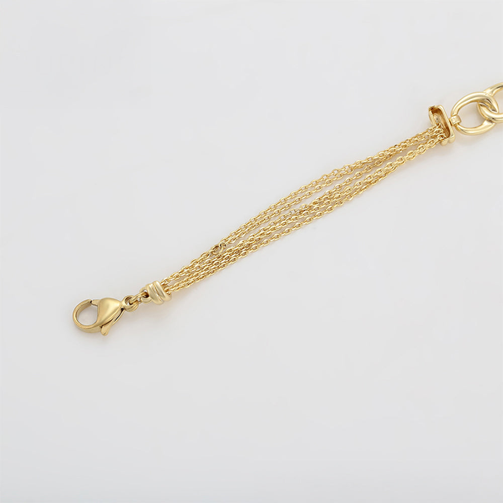 Pozlacený Slitinový Náramek s Bílým Emporia® Křišťálem 8 