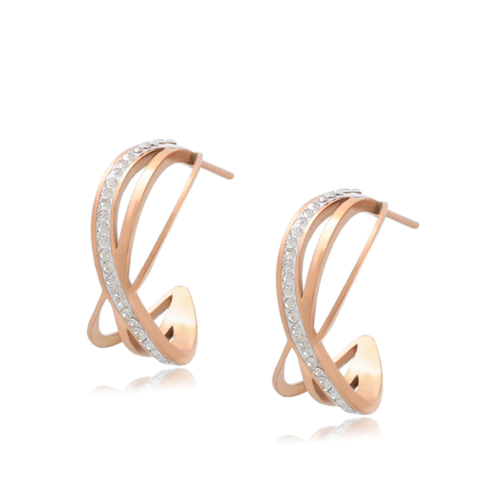 Pozlacené Slitinové Náušnice s Bílým Emporia® Křišťálem 1 