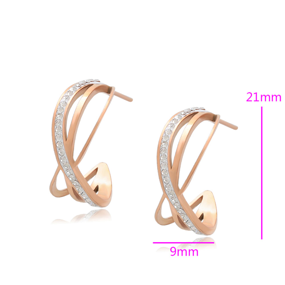 Pozlacené Slitinové Náušnice s Bílým Emporia® Křišťálem 2 