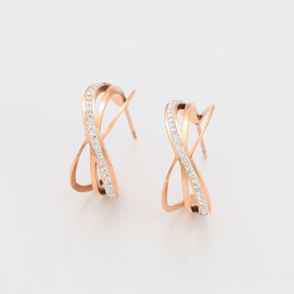 Pozlacené Slitinové Náušnice s Bílým Emporia® Křišťálem