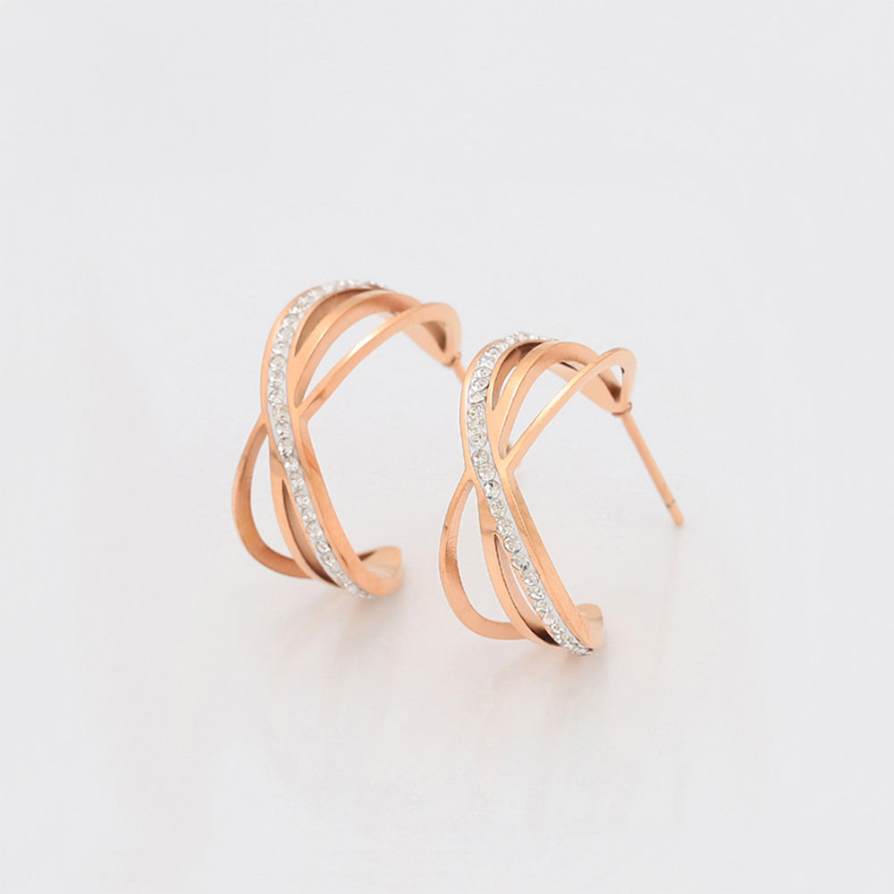 Pozlacené Slitinové Náušnice s Bílým Emporia® Křišťálem 5 