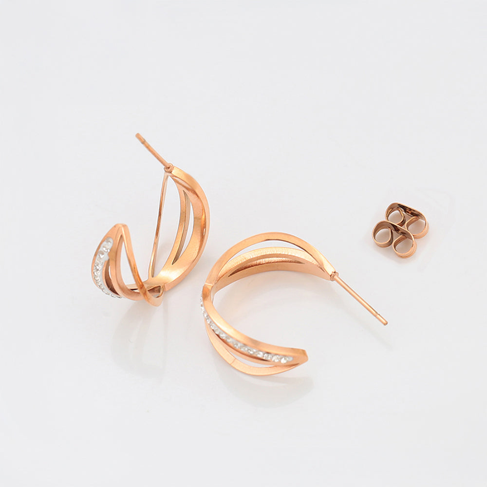 Pozlacené Slitinové Náušnice s Bílým Emporia® Křišťálem 6 