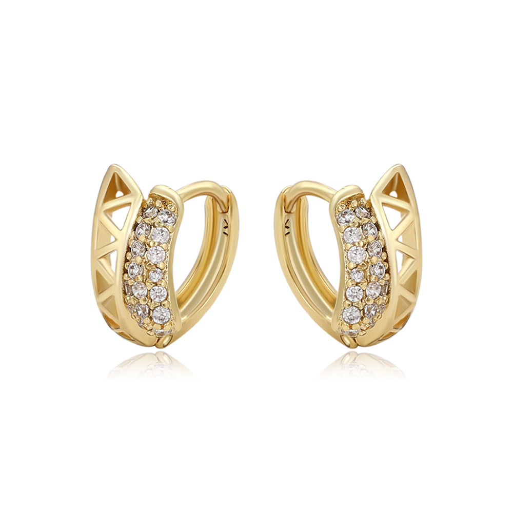 Pozlacené Slitinové Náušnice s Bílým Emporia® Křišťálem 1 