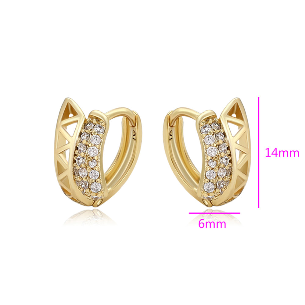 Pozlacené Slitinové Náušnice s Bílým Emporia® Křišťálem 2 