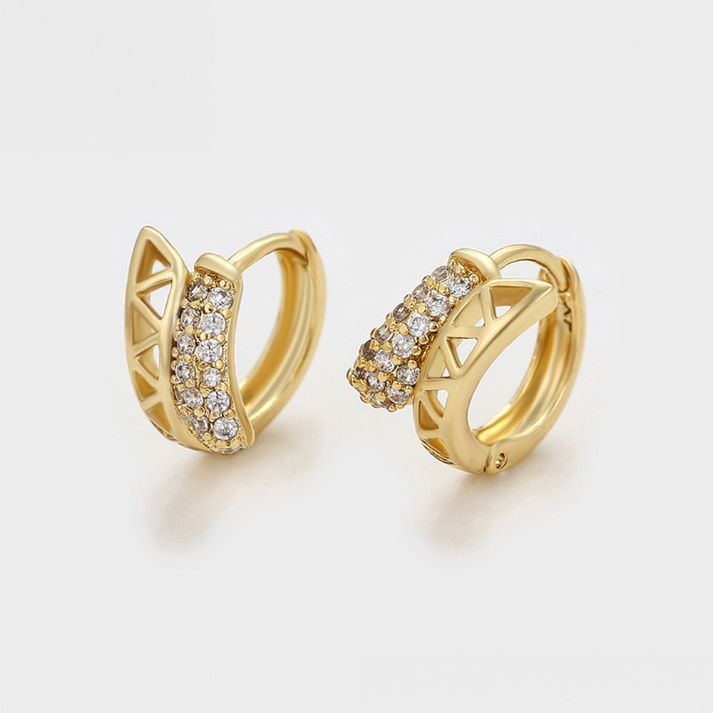 Pozlacené Slitinové Náušnice s Bílým Emporia® Křišťálem