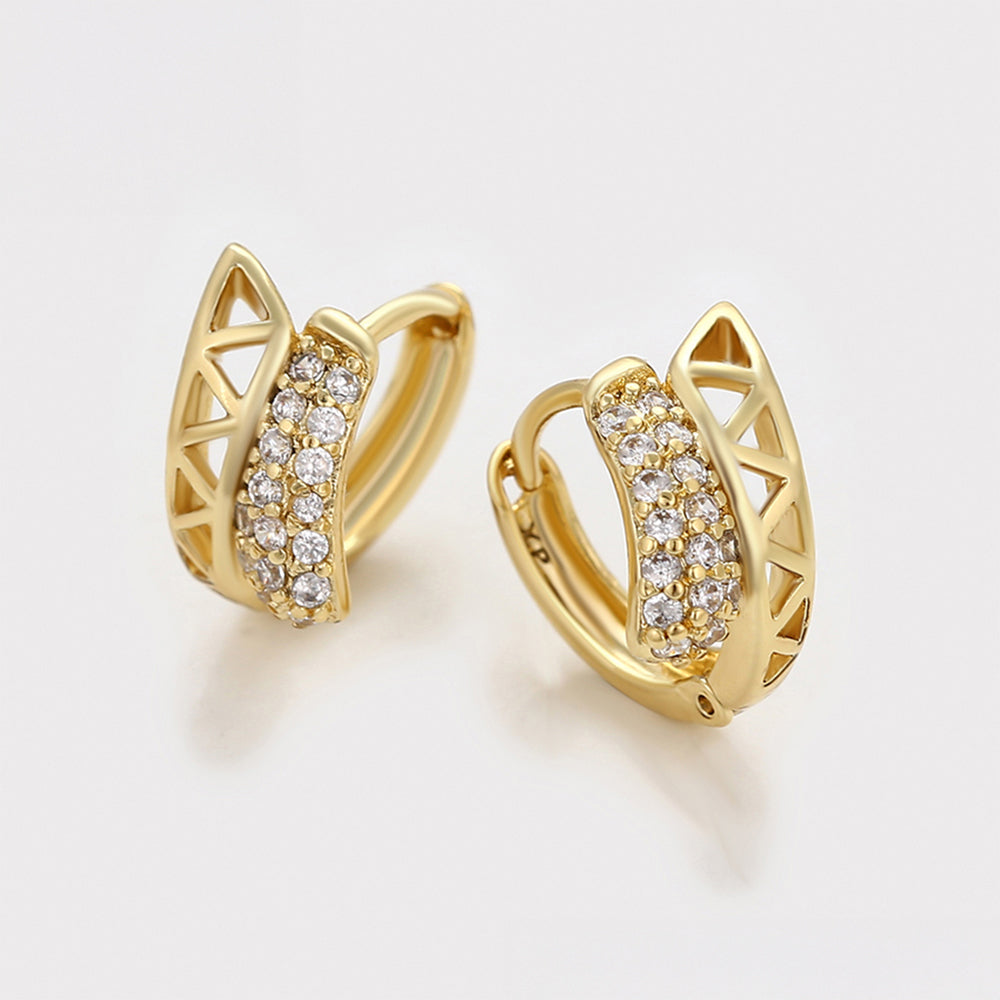 Pozlacené Slitinové Náušnice s Bílým Emporia® Křišťálem 4 