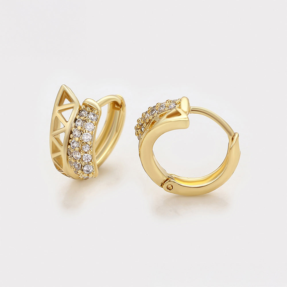 Pozlacené Slitinové Náušnice s Bílým Emporia® Křišťálem