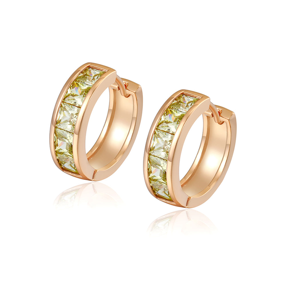 Pozlacené Slitinové Náušnice se Zeleným Emporia® Křišťálem 2 