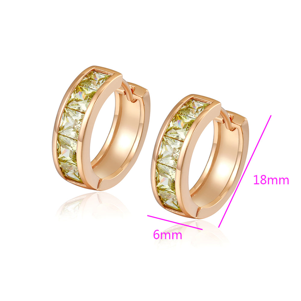 Pozlacené Slitinové Náušnice se Zeleným Emporia® Křišťálem 3 