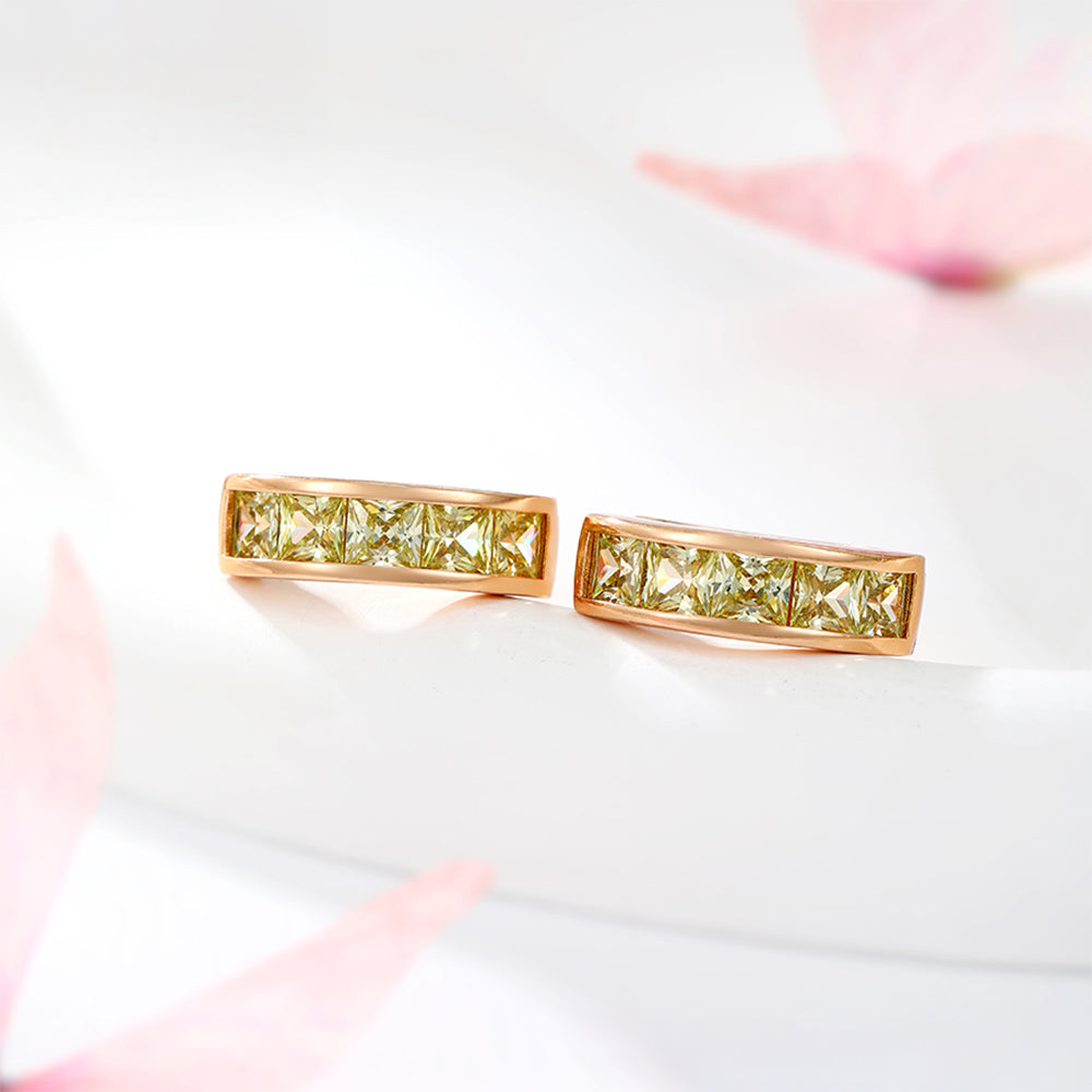 Pozlacené Slitinové Náušnice se Zeleným Emporia® Křišťálem