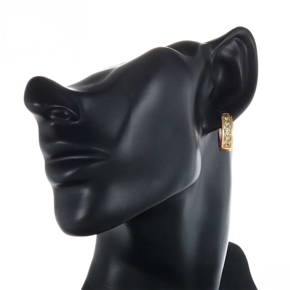 Pozlacené Slitinové Náušnice se Zeleným Emporia® Křišťálem