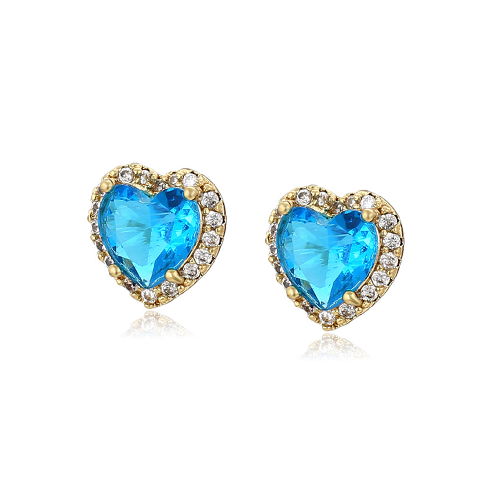 Pozlacené Slitinové Náušnice s Modrým Emporia® Křišťálem 1 