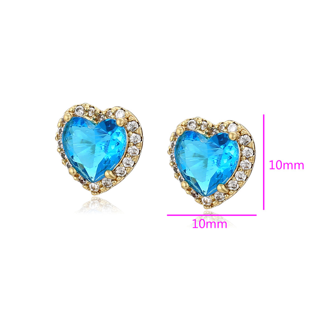 Pozlacené Slitinové Náušnice s Modrým Emporia® Křišťálem 2 