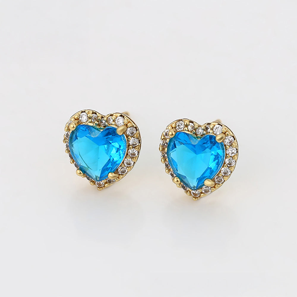 Pozlacené Slitinové Náušnice s Modrým Emporia® Křišťálem