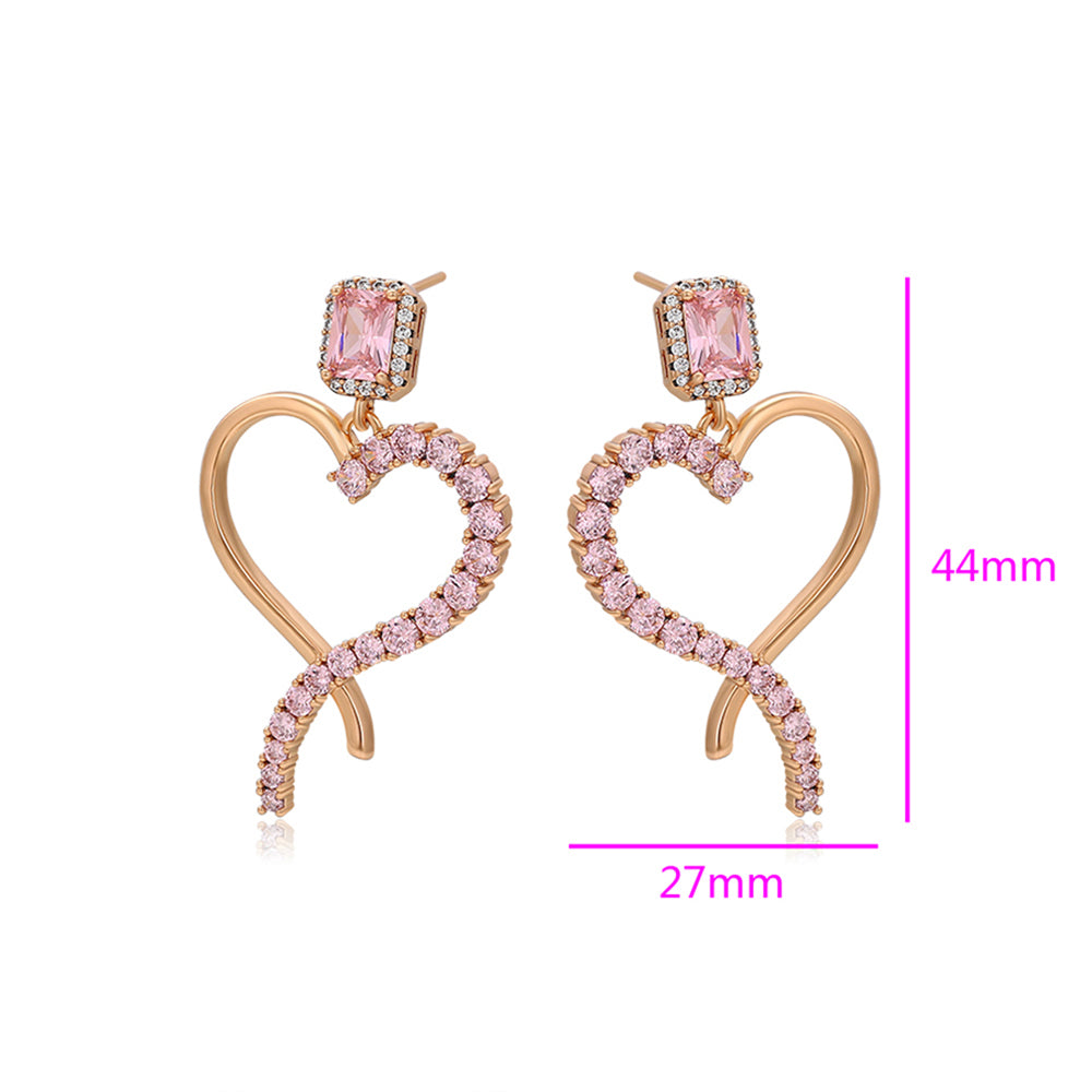 Pozlacené Slitinové Náušnice s Růžovým Emporia® Křišťálem 2 