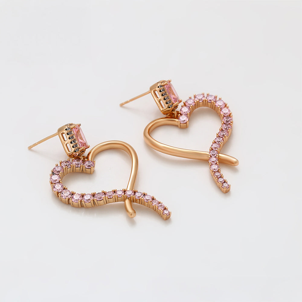 Pozlacené Slitinové Náušnice s Růžovým Emporia® Křišťálem 4 