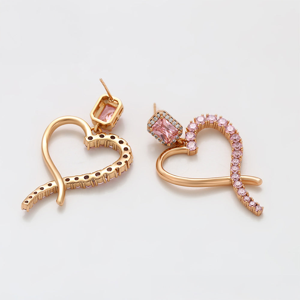 Pozlacené Slitinové Náušnice s Růžovým Emporia® Křišťálem