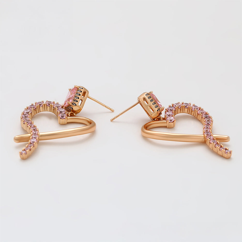 Pozlacené Slitinové Náušnice s Růžovým Emporia® Křišťálem