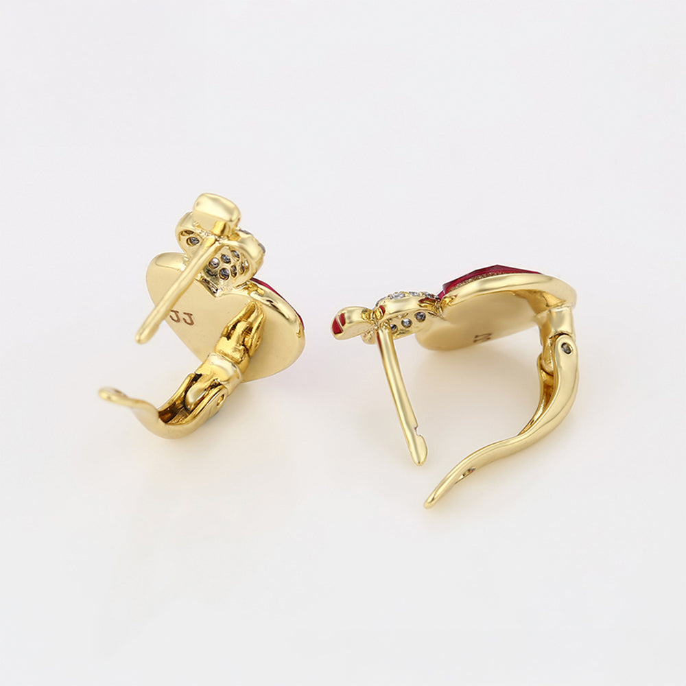 Pozlacené Slitinové Náušnice s Růžovým Emporia® Křišťálem a Bílým Emporia® Křišťálem 5 