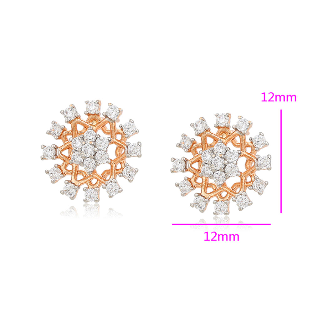 Pozlacené Slitinové Náušnice s Bílým Emporia® Křišťálem 2 