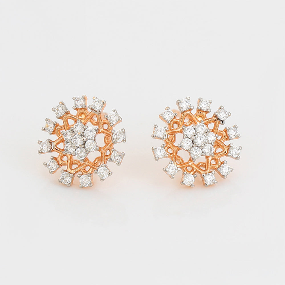 Pozlacené Slitinové Náušnice s Bílým Emporia® Křišťálem