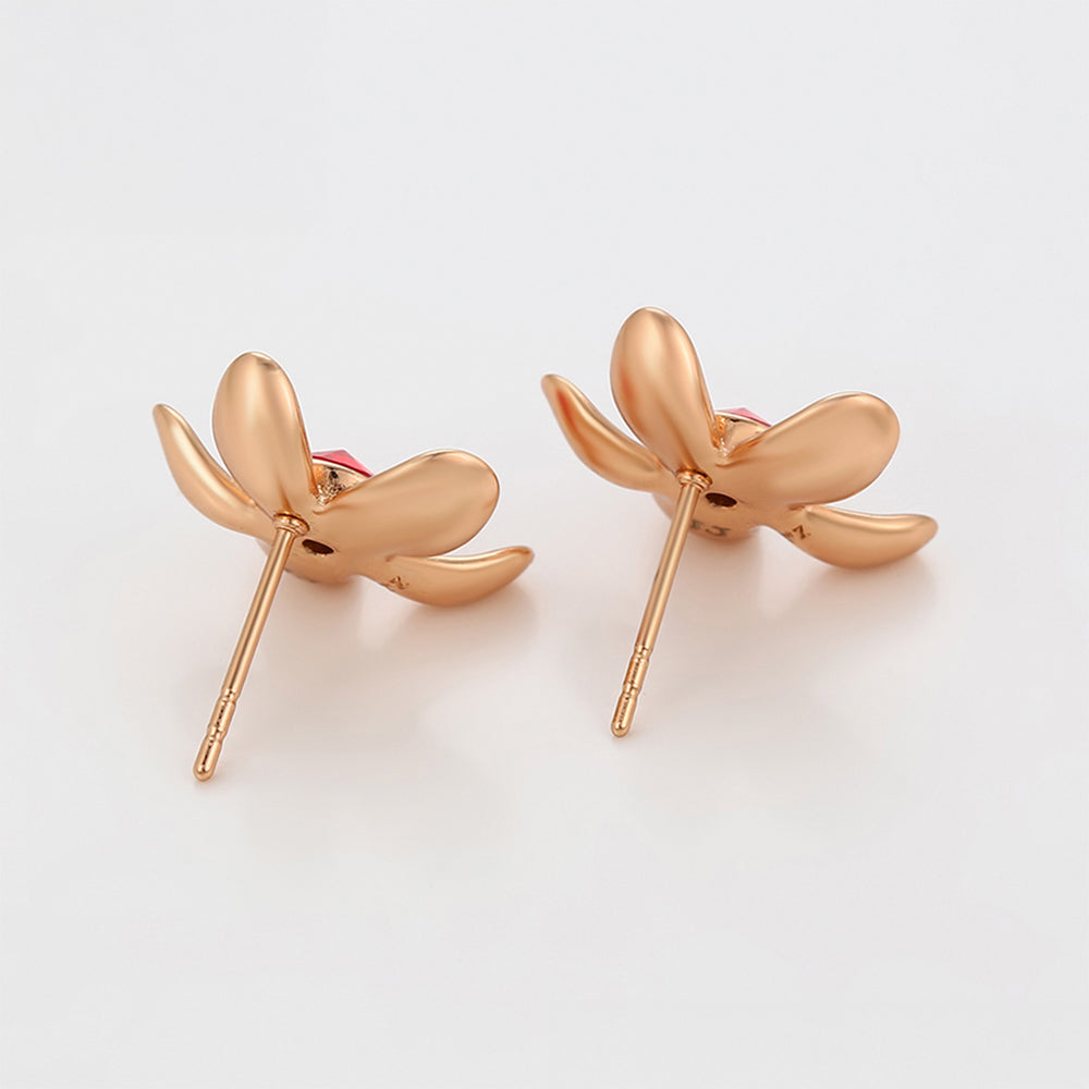 Pozlacené Slitinové Náušnice s Červeným Emporia® Křišťálem 5 