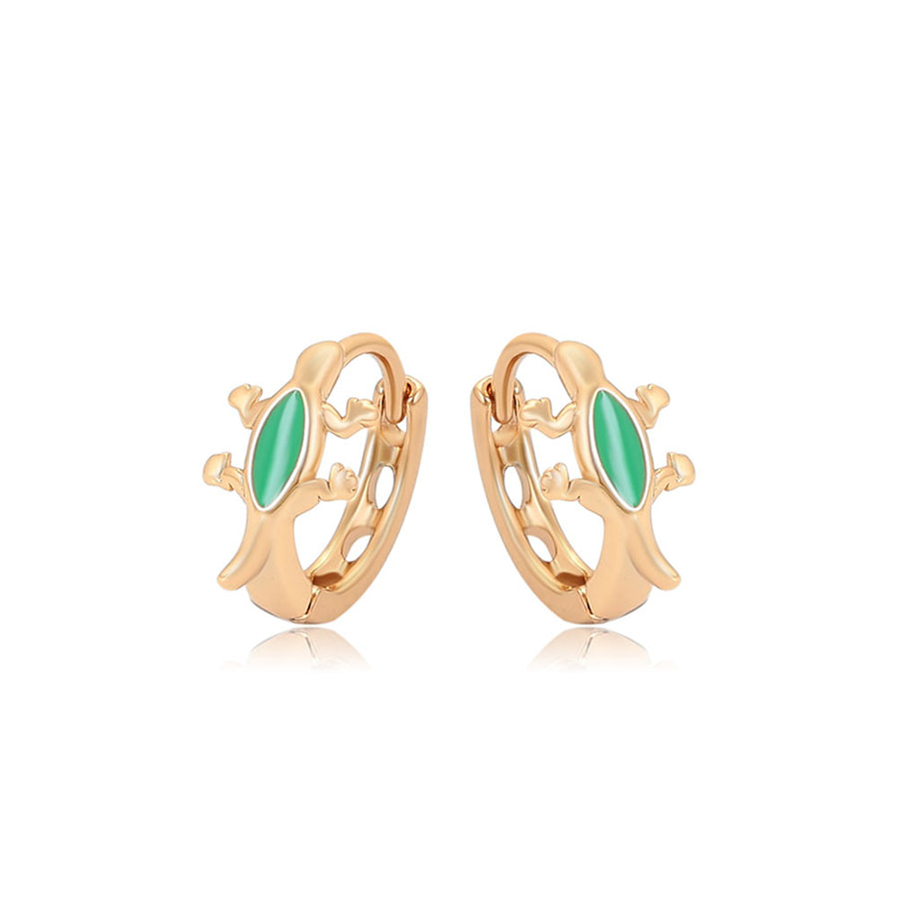 Pozlacené Slitinové Náušnice se Zeleným Emporia® Křišťálem