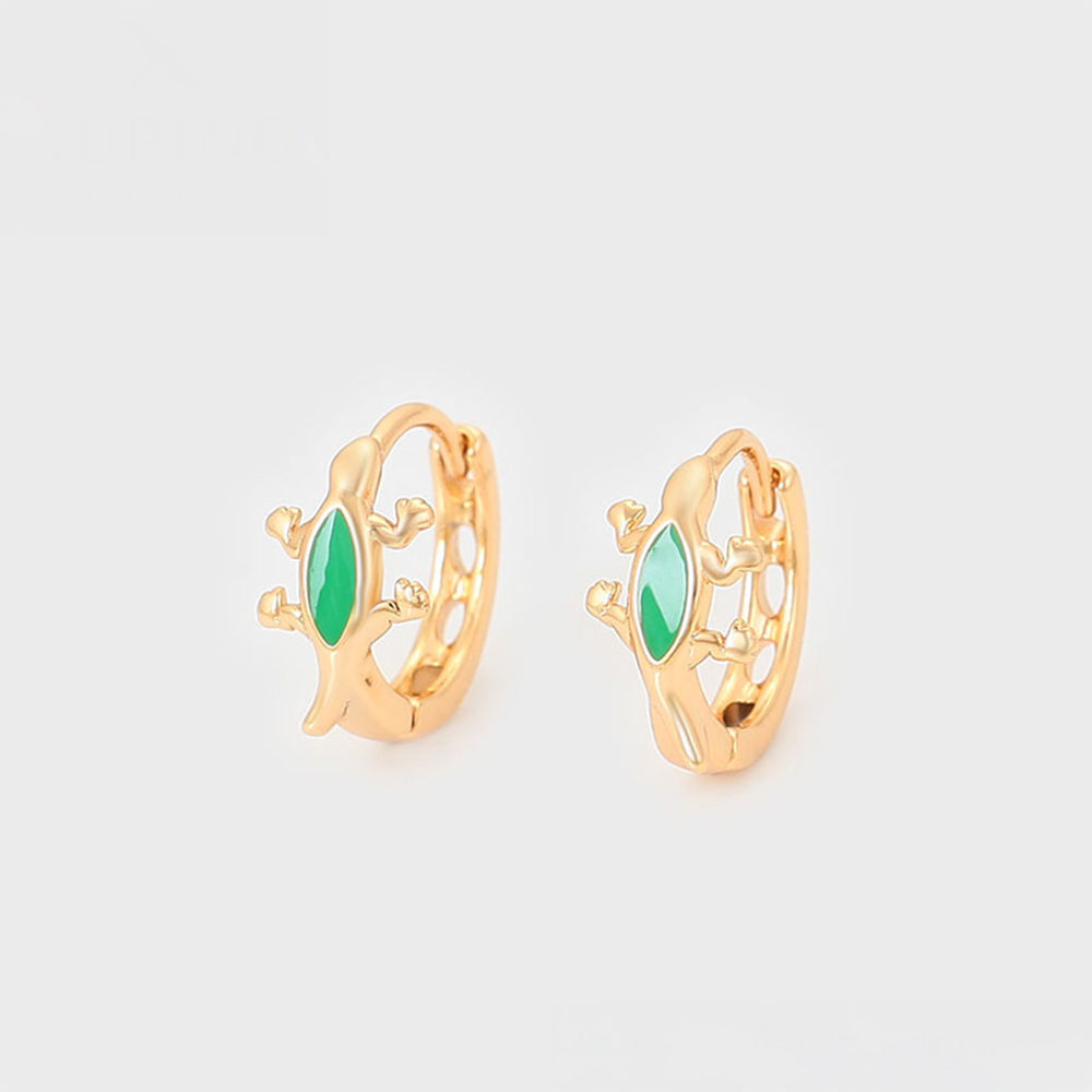 Pozlacené Slitinové Náušnice se Zeleným Emporia® Křišťálem 3 