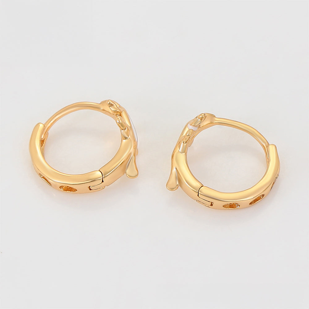 Pozlacené Slitinové Náušnice s Bílým Emporia® Křišťálem