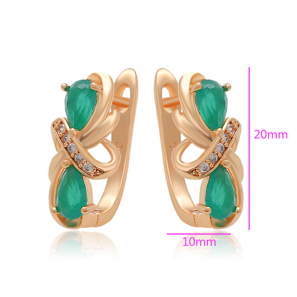 Pozlacené Slitinové Náušnice se Zeleným Emporia® Křišťálem