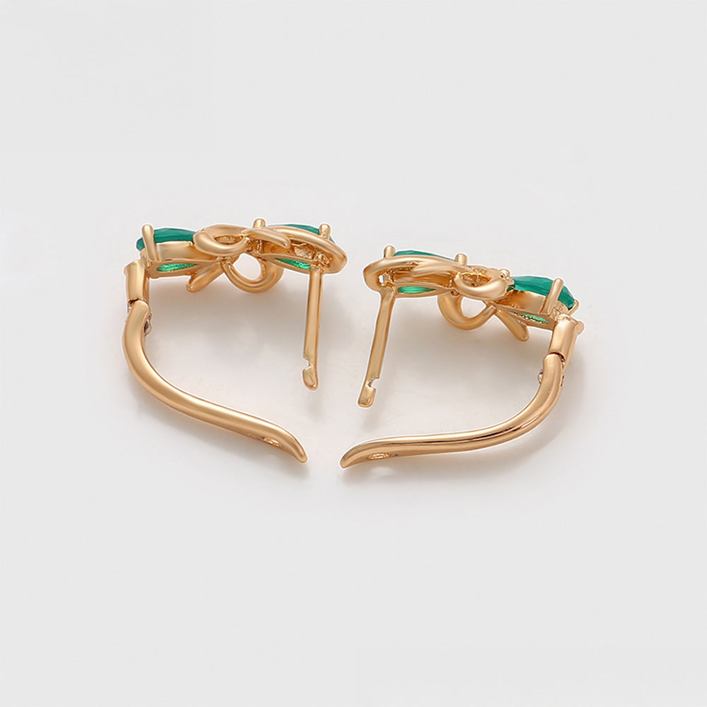 Pozlacené Slitinové Náušnice se Zeleným Emporia® Křišťálem