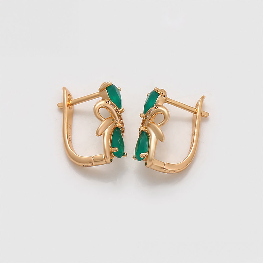 Pozlacené Slitinové Náušnice se Zeleným Emporia® Křišťálem