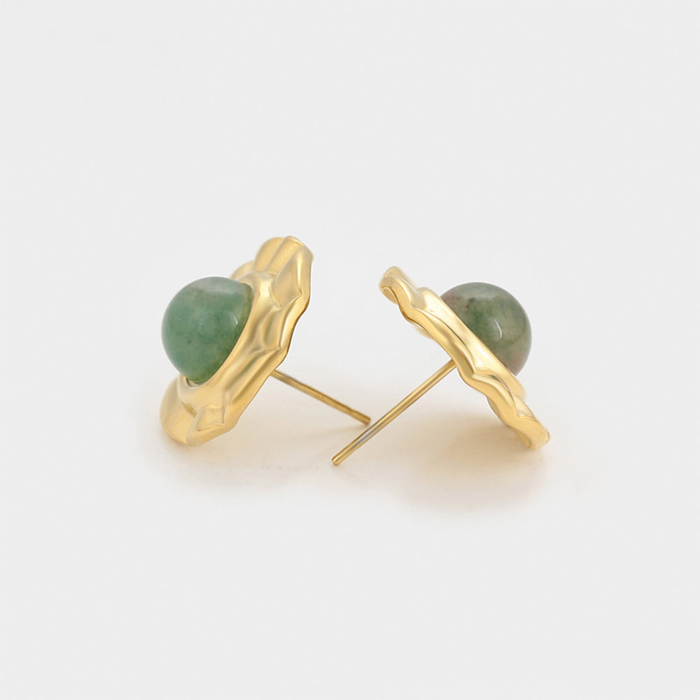 Pozlacené Slitinové Náušnice se Zeleným Emporia® Křišťálem