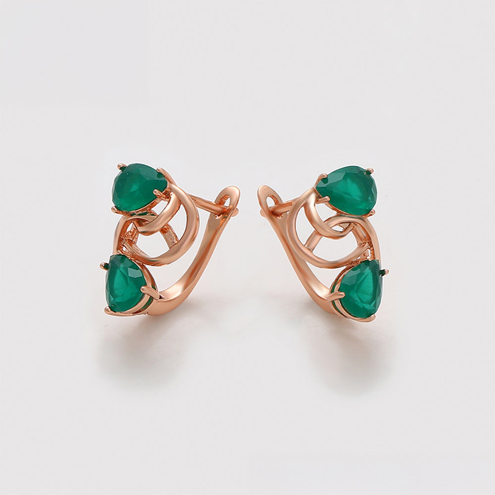 Pozlacené Slitinové Náušnice se Zeleným Emporia® Křišťálem 5 