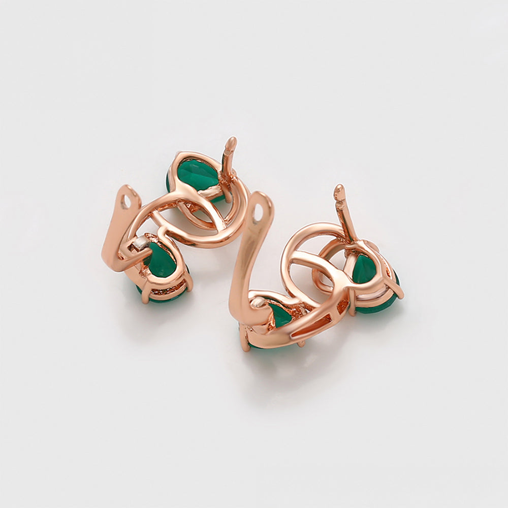 Pozlacené Slitinové Náušnice se Zeleným Emporia® Křišťálem 7 