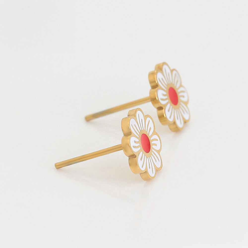 Pozlacené Slitinové Náušnice se Smaltem 7 