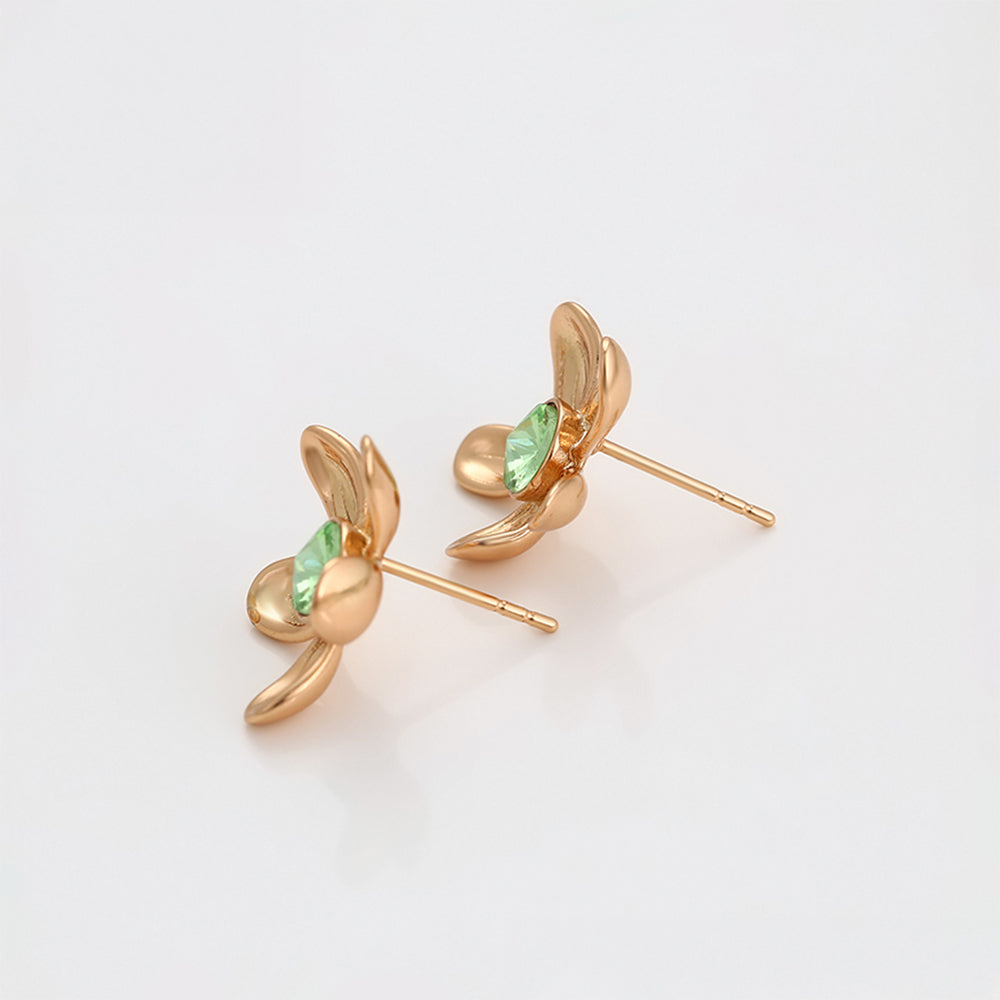 Pozlacené Slitinové Náušnice s Modrým Emporia® Křišťálem 4 