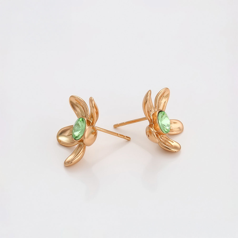 Pozlacené Slitinové Náušnice s Modrým Emporia® Křišťálem 5 