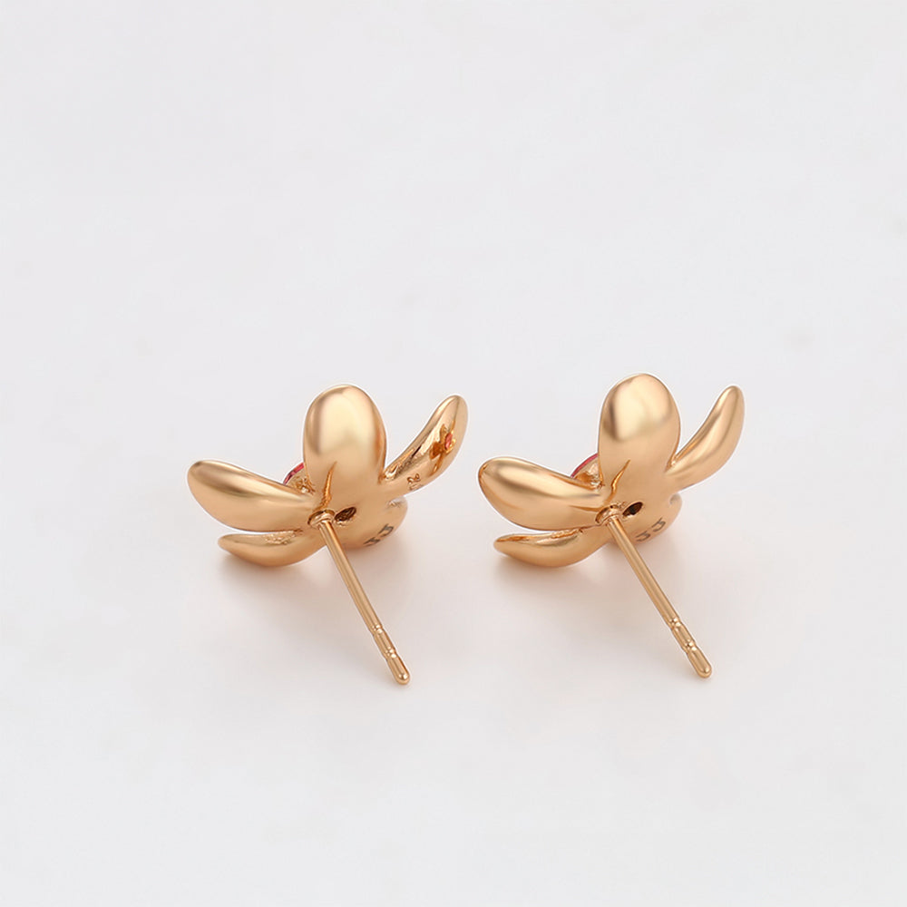 Pozlacené Slitinové Náušnice s Růžovým Emporia® Křišťálem