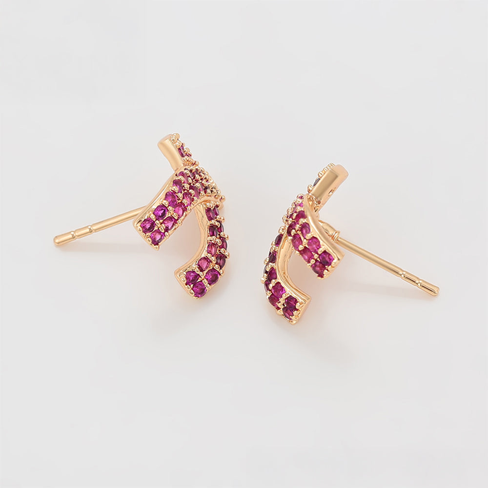 Pozlacené Slitinové Náušnice s Růžovým Emporia® Křišťálem