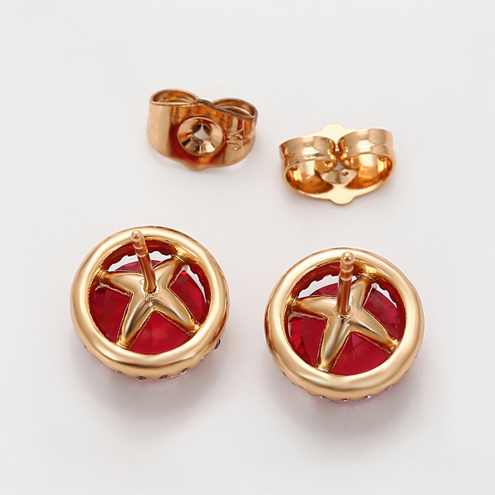 Pozlacené Slitinové Náušnice s Červeným Emporia® Křišťálem a Bílým Emporia® Křišťálem 4 